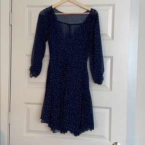 Navy star print dress